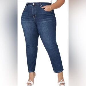ELOQUII Plus Size Leigh Super Stretch Slim Leg Jeans – Size 14 Blue High Rise